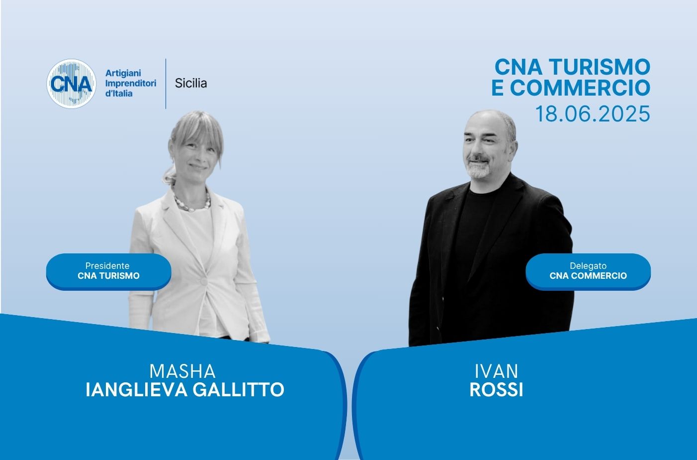 Masha Ianglieva Gallitto eletta Presidente di CNA Turismo Sicilia. Ivan Rossi nominato Delegato per CNA Commercio