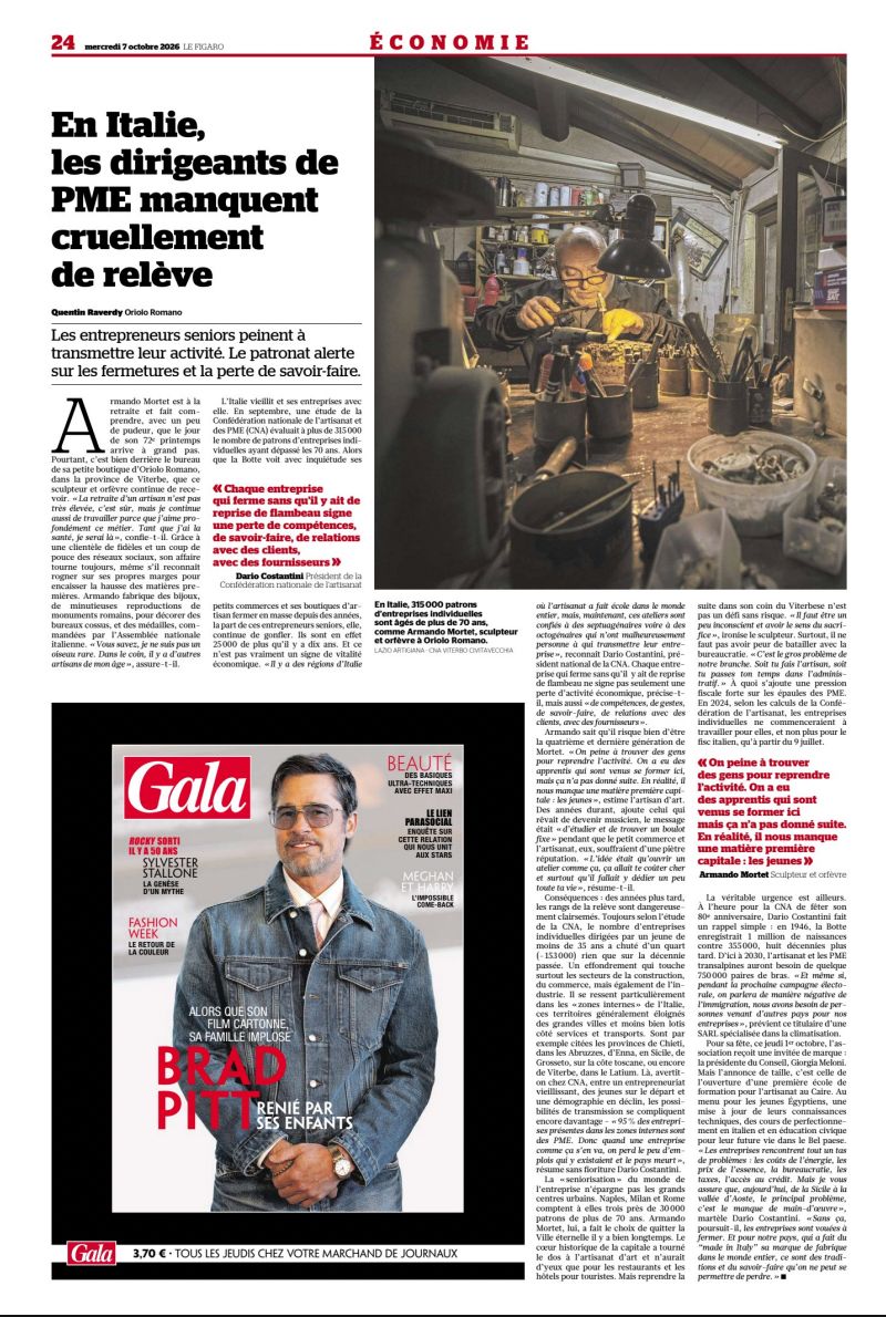 Su Le Figaro la nostra analisi sulla trasmissione d’impresa