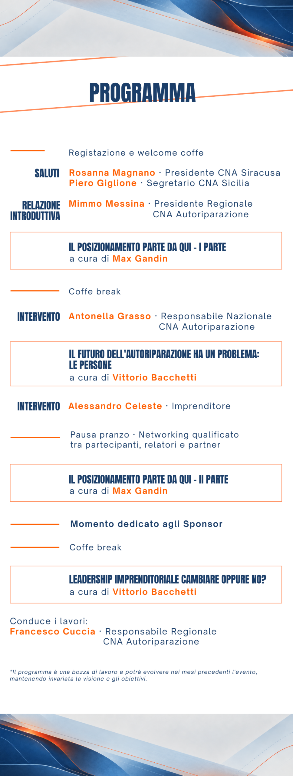 Programma dell'evento